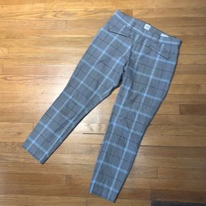 Gap Signature Skinny Ankle Pant in Grey and Blue Plaid